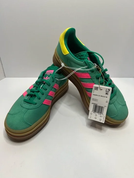 Adidas Gazelle Bold W Green Pink Yellow Suede Leather Sneaker Women’s US 7 - Picture 5 of 8